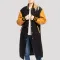 Black Wool Body & Old Gold Sleeves Letterman Coat