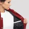 JB Cardinal Red Wool Body & Bright White Leather Sleeves Letterman Jacket