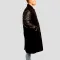 Black Wool Body & Black Leather Sleeves Letterman Coat
