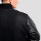 Black Wool Body & Black Leather Sleeves Letterman Coat