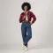 Maroon Satin Crop Top Jacket