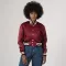 Maroon Satin Crop Top Jacket