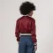 Maroon Satin Crop Top Jacket