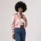 Pink Satin Crop Top Jacket