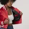 Scarlet Red Satin Crop Top Jacket