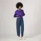 Purple Satin Crop Top Jacket