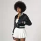 Dartmouth Green Satin Crop Top Jacket