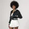 Dartmouth Green Satin Crop Top Jacket