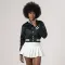 Dartmouth Green Satin Crop Top Jacket