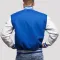 Bright Royal Wool Body & White Faux Leather Sleeves Letterman Jacket