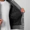 Light Oxford Wool Body & Black Faux Leather Sleeves Letterman Jacket