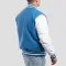 Newark Blue Wool Body & White Faux Leather Sleeves Letterman Jacket