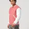 Pink Wool Body & White Faux Leather Sleeves Letterman Jacket
