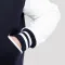 Navy Blue Wool Body & White Faux Leather Sleeves Letterman Jacket