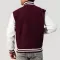 Maroon Wool Body & White Faux Leather Sleeves Letterman Jacket With Zipper