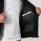 Black Body & White Faux Leather Sleeves Letterman Jacket With Byron Collar and Zipper