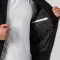 Black Wool Body & White Faux Leather Sleeves Letterman Jacket With Zipper