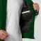 Kelly Green Wool Body & White Faux Leather Sleeves Letterman Jacket With Zipper