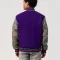Purple Body & Grey Faux Leather Sleeves Letterman Jacket