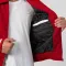 Scarlet Wool Body & White Faux Leather Sleeves Letterman Jacket With Byron Collar