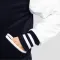 Navy Blue Wool Body & Bright White Faux Leather Sleeves Letterman Jacket