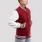 Cardinal Red Wool Body & Bright White Faux Leather Sleeves Letterman Jacket