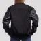 Black Wool Body & Black Faux Leather Sleeves Letterman Jacket