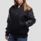 Black Wool Body & Black Faux Leather Sleeves Letterman Jacket