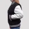Black Wool Body & Bright White Faux Leather Sleeves Letterman Jacket